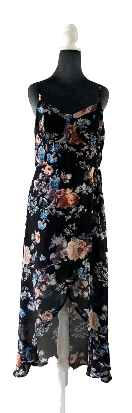 High Low Dress Y2K Dark Romantic Fairy Sheer Floral Sleeveless Baby Doll Maxi XL